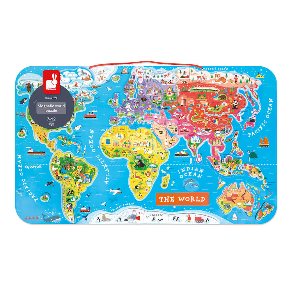 Puzzle Carte Monde Magn Tique Pi Ces Anglais Puzzles Magn Tiques