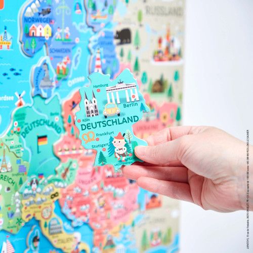 Puzzle magnétique allemand - Carte éducative Europe magnétique Janod