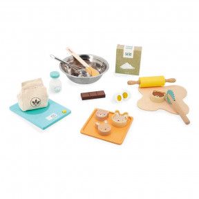 Cuisine en bois jouet pour enfant - Jeu d'imitation dinette J06609