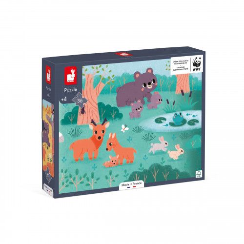 Puzzle Janod enfant 36 pièces - Puzzle saisons animaux, enfant 4 ans - Janod