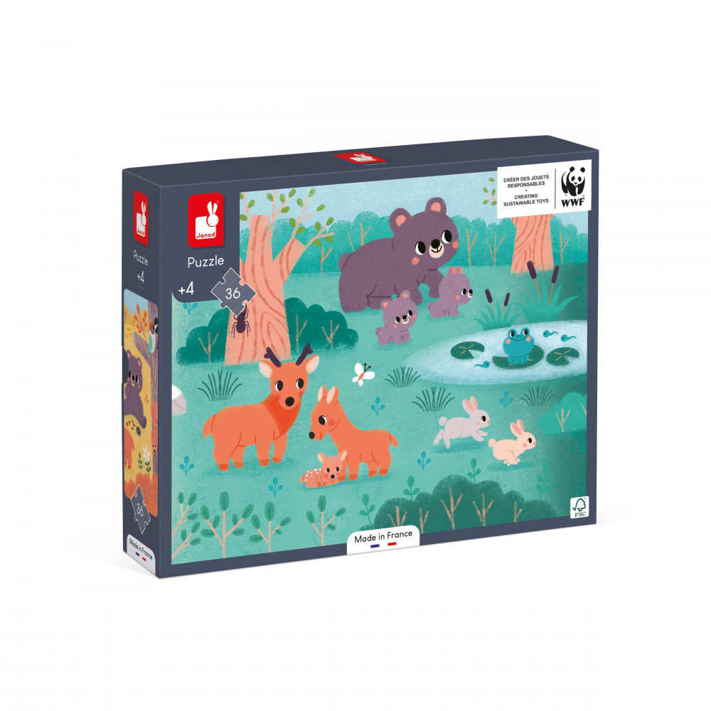 Puzzle en bois pour enfants Lapin/3D Puzzle/12 pièces/ Jouets