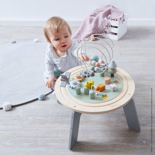Table d'activité en bois Janod - Table d'éveil pour bébé multi jeux
