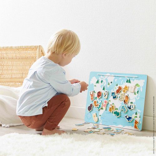 Puzzle carte du monde magnétique, planche à dessin deux en un, jouets  éducatifs pour enfants, apprentissage de la Cognition éducative mondiale -  AliExpress