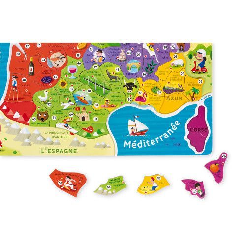 Carte de France Puzzle en plastique  Indre manquant