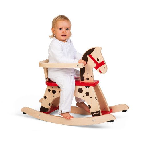 Cheval bascule bois : Jouet cheval à bascule en bois pour bébé et