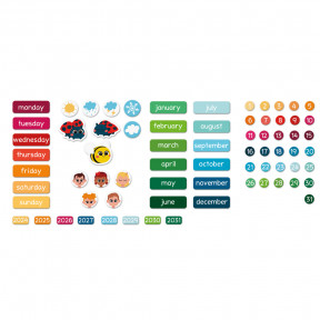 Pack of 71 Magnetic Calendar Magnets - English
