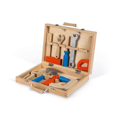 Boîte à outils en métal bleu pour enfants