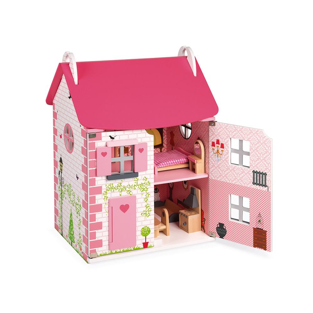 Maison de poupées Mademoiselle (bois) : Maison de Poupées Janod - J06581