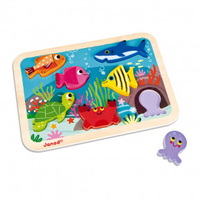 Puzzle En Bois Pour Bebe Epais Taciles Sonores Janod