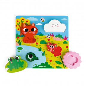 Puzzle En Bois Pour Bebe Epais Taciles Sonores Janod