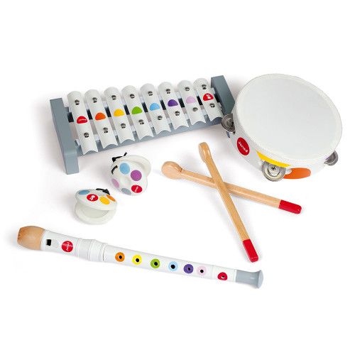Janod - Table Musicale en Bois Confetti - Instrument de Musique Enfant -  Jouet d'Imitation et d'Éveil Musical - Dès 1 An, J07634