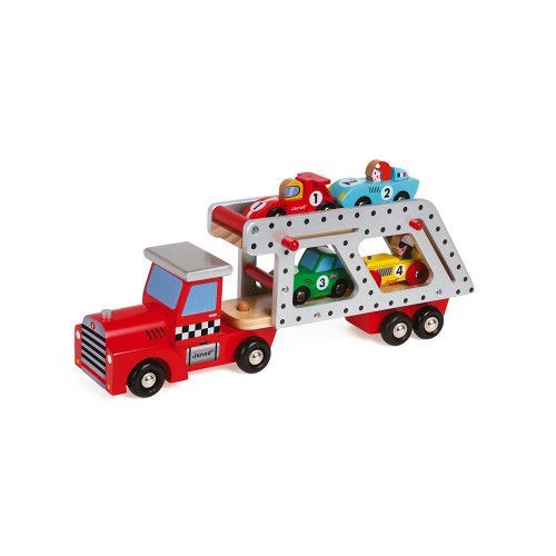 Voiture en bois - Camion avec petites voitures, véhicules enfant Janod