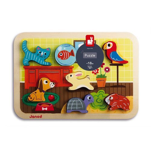 Chunky Puzzle Animaux 7 Pcs Bois