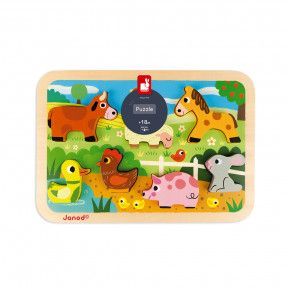 Puzzle En Bois Pour Bebe Epais Taciles Sonores Janod