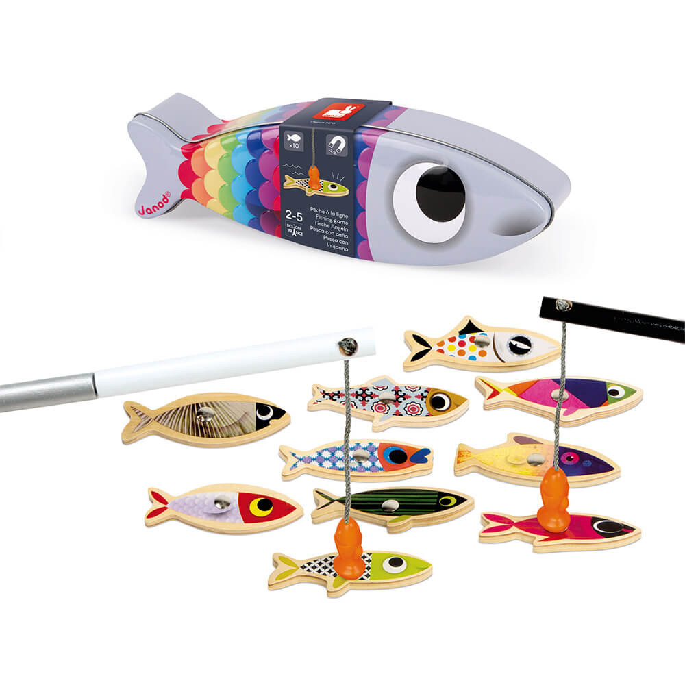 Wooden sardine angling game for children aged 2 and up, JANOD