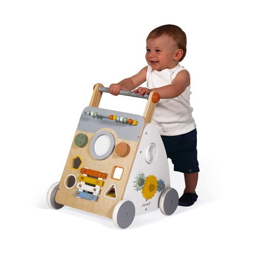 KiddyMoon Trotteur avec un Tableau D'activité, Chariot de Marche pour Bébé,  Multicolore