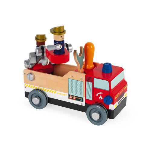 Camion de pompiers géant - Jouet camion en bois enfant dès 2 ans Janod