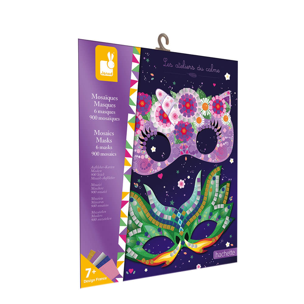 Activités manuelles pour enfant - Kit masques à décorer avec mosaïques -  Janod
