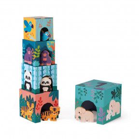Cubes en Bois Jouet d'Éveil pour Bébé - Petit Collage - Prairymood