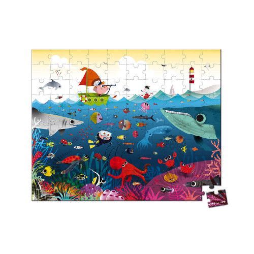 Nathan - Puzzle Enfant - 100 pièces - Le monde sous-marin - Fille ou garçon  dès 6 ans - Puzzle de qualité supérieure - Carton épais et résistant 