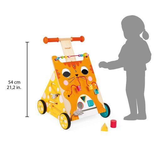 Chariot de marche bébé - Chariot de marche bois, jouet bébé 1 an JANOD