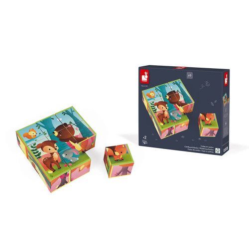 Janod Kubkid 32 Cubes Carton Cardboard Alphabet Animal Blocks - France  Design