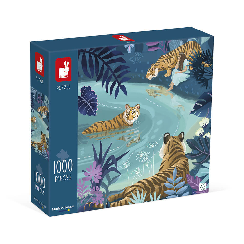 Puzzle : 1500 pièces - Tigres au Plan d'Eau