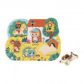 Forest Animals Wooden Chunky Puzzle By Janod, Ages 18 - 36 mo. – Dragonfly  Castle