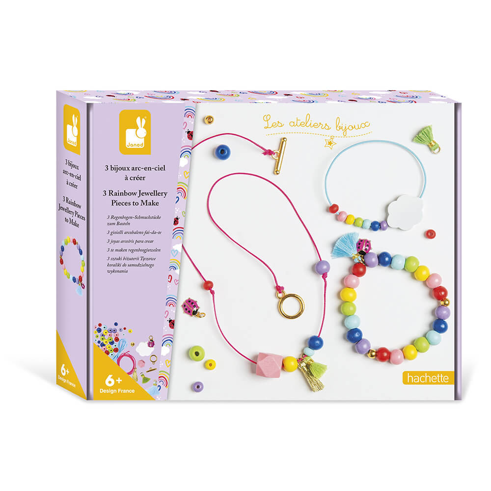 Kit perles enfants set 120 pièces perles en bois Cœur 4 ans +