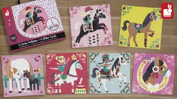 Atelier Janod – Art Créatif – Cartes Paillettes Le Monde du Cheval