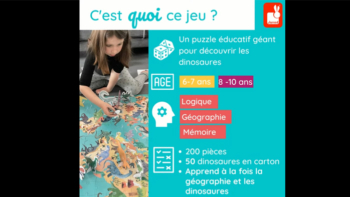 Puzzle éducatif géant Dinosaures 200 pcs