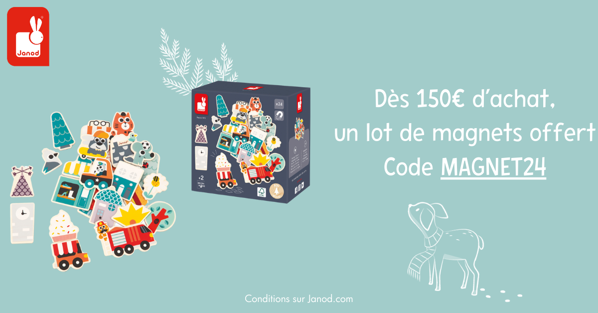 Code promo JANOD : set de magnets en bois offert