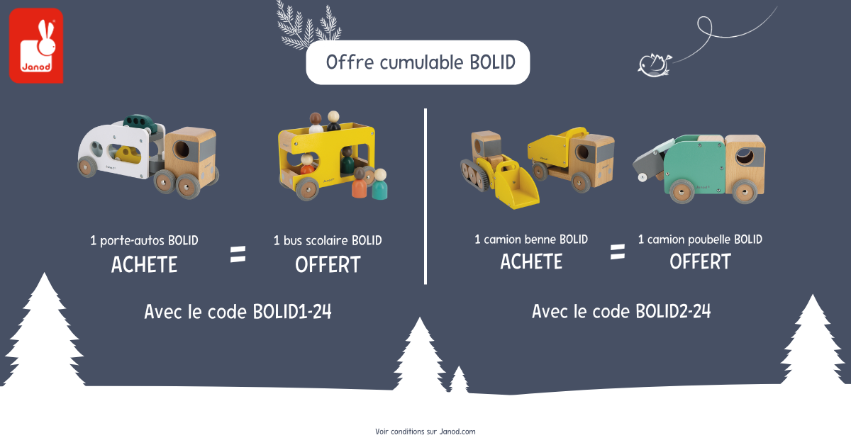 Code promo JANOD : set de magnets en bois offert