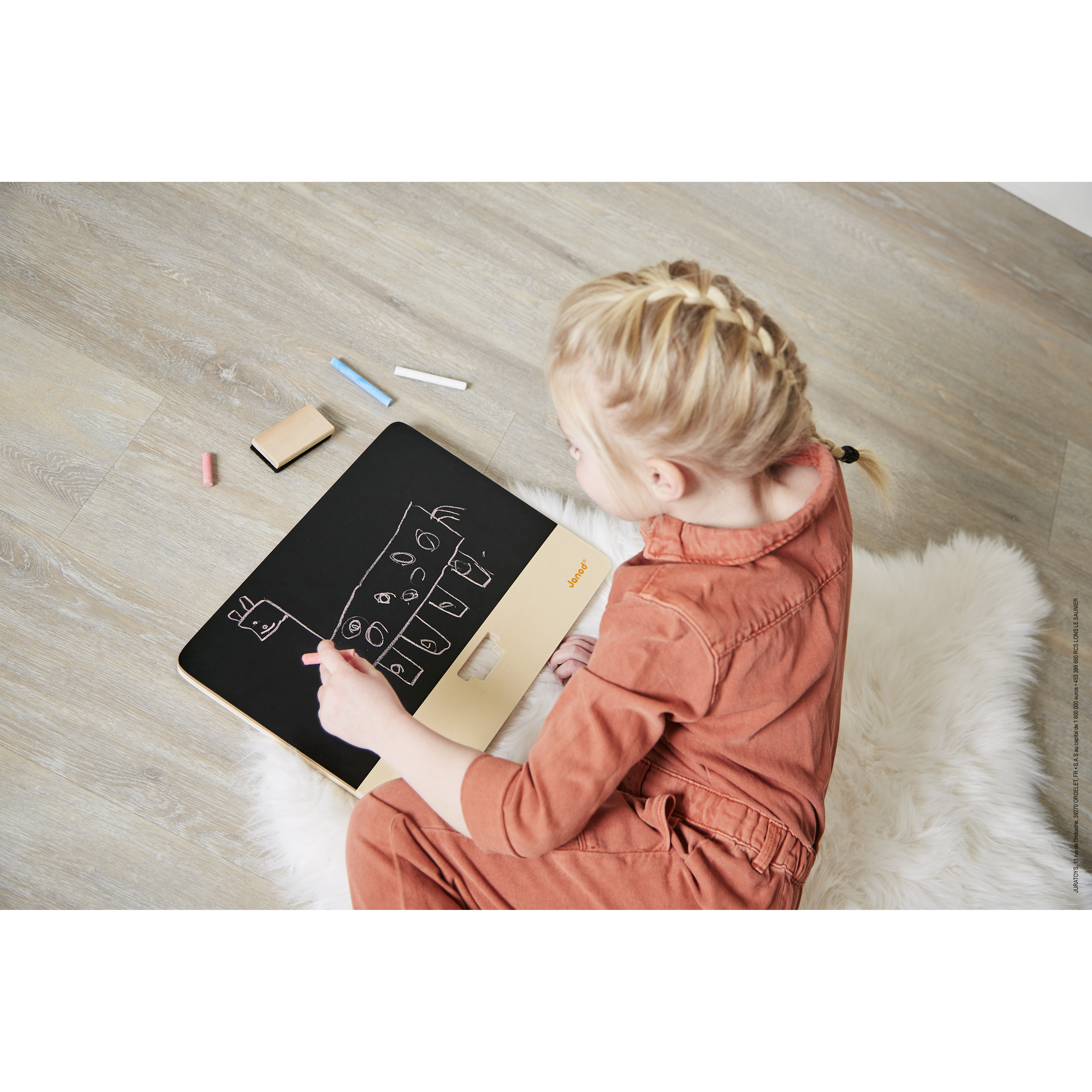 Mini tableau ardoise pour enfant dessin à la craie magnétisé avec aimants -  Petit Toucan