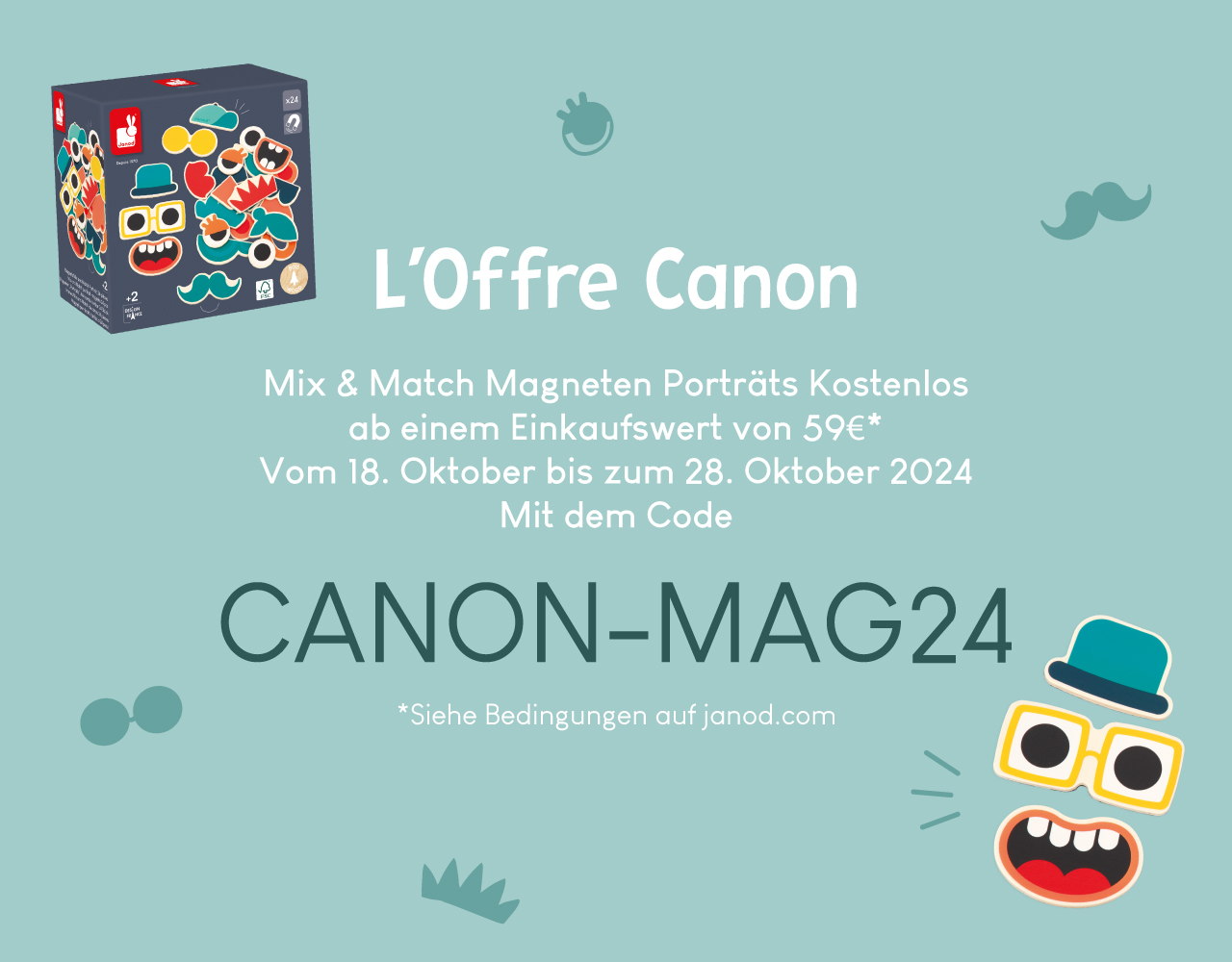 Code promo JANOD : set de magnets en bois offert