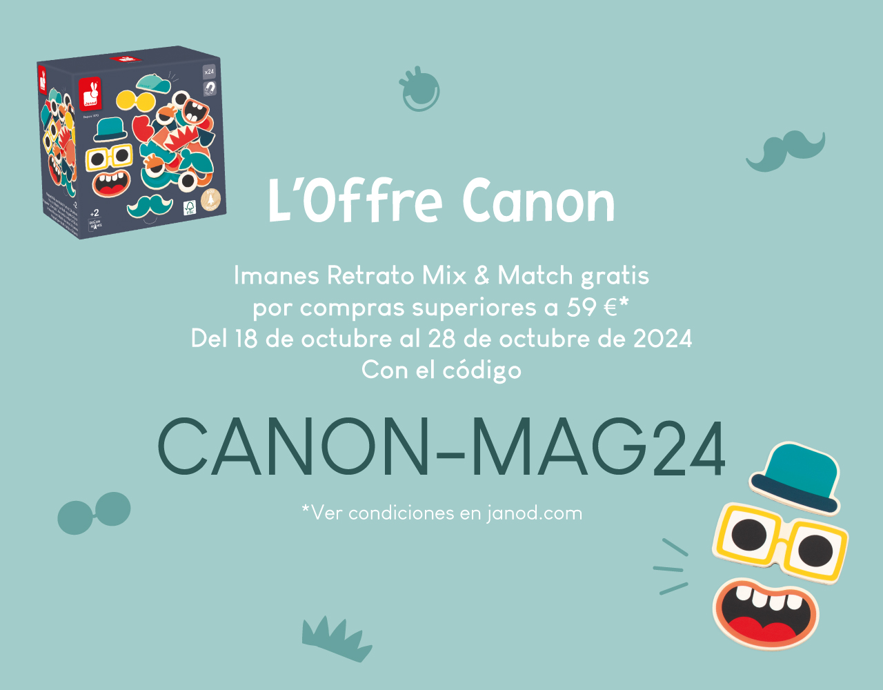 Code promo JANOD : set de magnets en bois offert