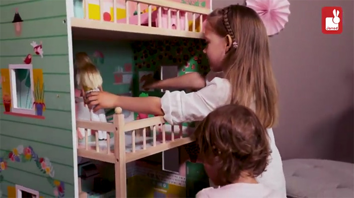 Maison de poupées en bois meublée – Jeu imagination Janod dès 3 ans