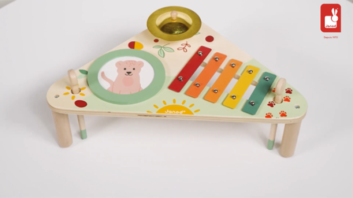 Janod - Table Musicale en Bois Sunshine - Instrument de Musique Enfant -  Jouet d'Imitation et d'Éveil Musical - Peinture à l'Eau - Dès 12 Mois,  J07616 : : Jouets