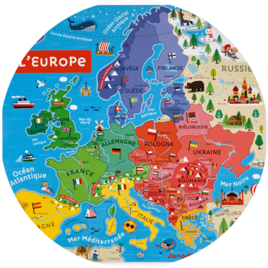 Puzzle Magnétique L'Europe - Janod - Coti-jouets Spécialsite Jeux