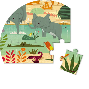 Puzzle 54 pièces : La réserve animalière - Jeux et jouets Janod