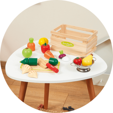 Maxi set fruits et légumes à découper en bois Juratoys : Jeux et jouets  pour enfants JANOD maison - botanic®